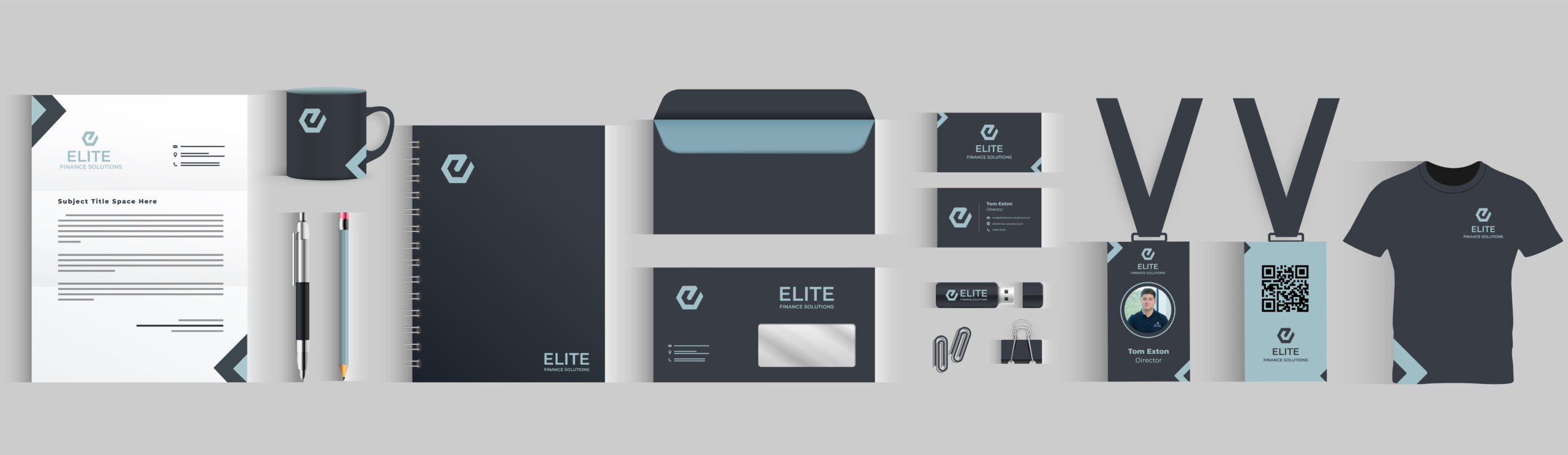 Elite Finance Solutions brand design and stationary